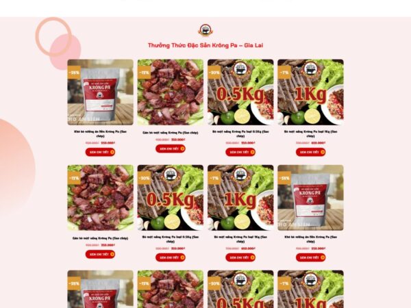 Theme wordpress bò một nắng đặc sản tây nguyên