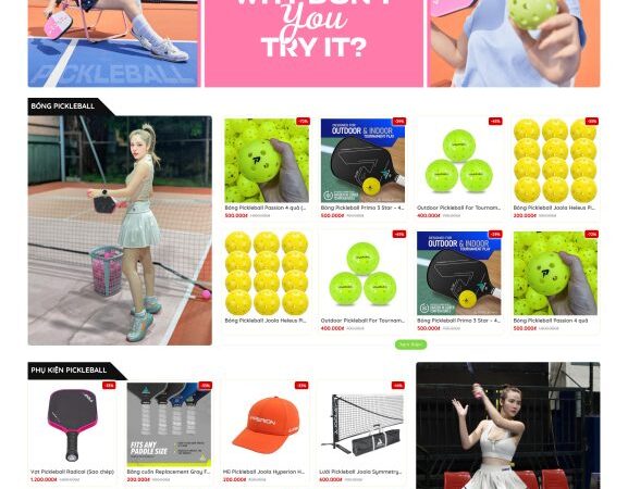 Theme wordpress shop bán dụng cụ thể thao pickleball