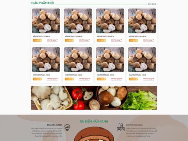 Theme wordpress trại nấm