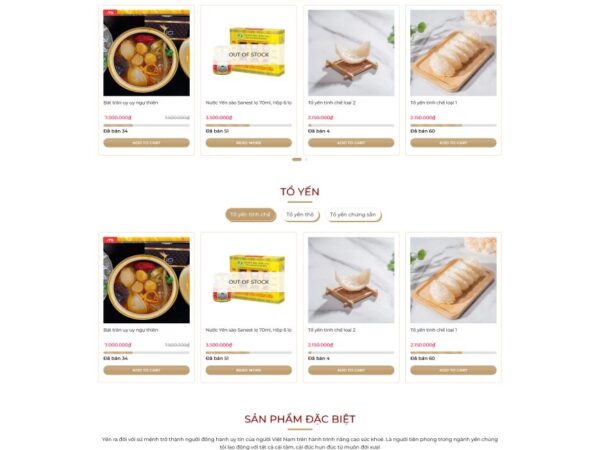 Theme wordpress bán yến xào 4